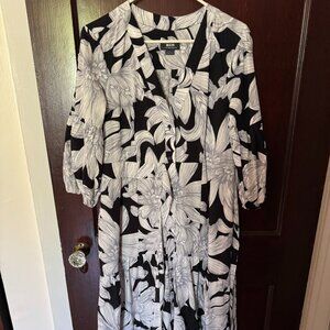 Anthropologie Maeve black and white floral maxi